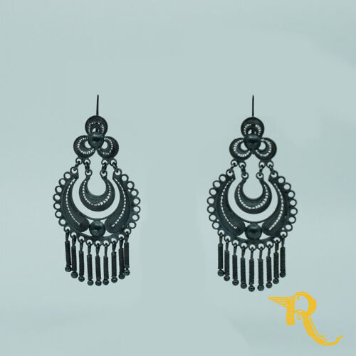 Candongas Dark Silver Earrings