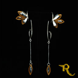 Flowers Petals Silver Hanging Ear Wraps