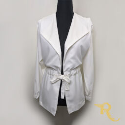 Belted Collar Jacket (White)