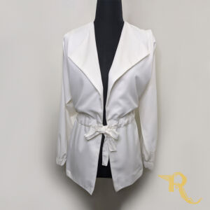 Belted Collar Jacket (White)